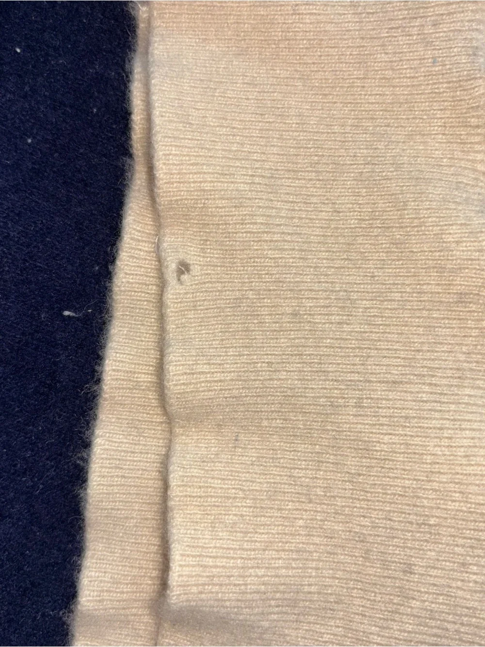 CHANEL Navy and Cream Two-Tone Knit Skirt Set